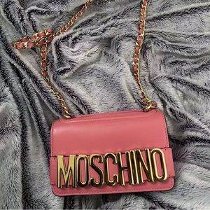 Moschino mini leather chain purse